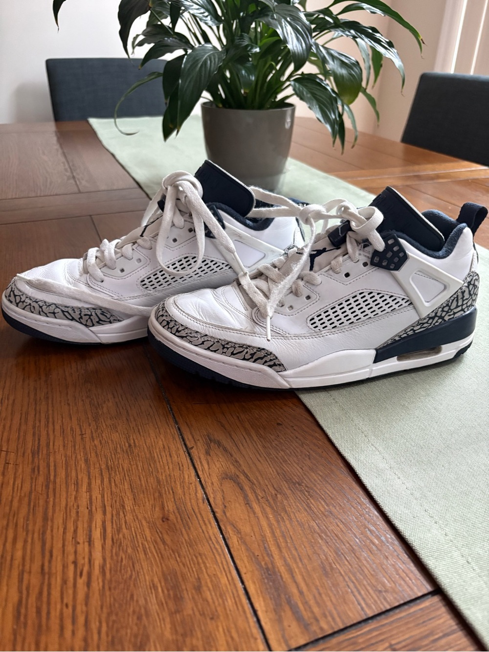 White and Black Nike Flight Basketball Sneakers